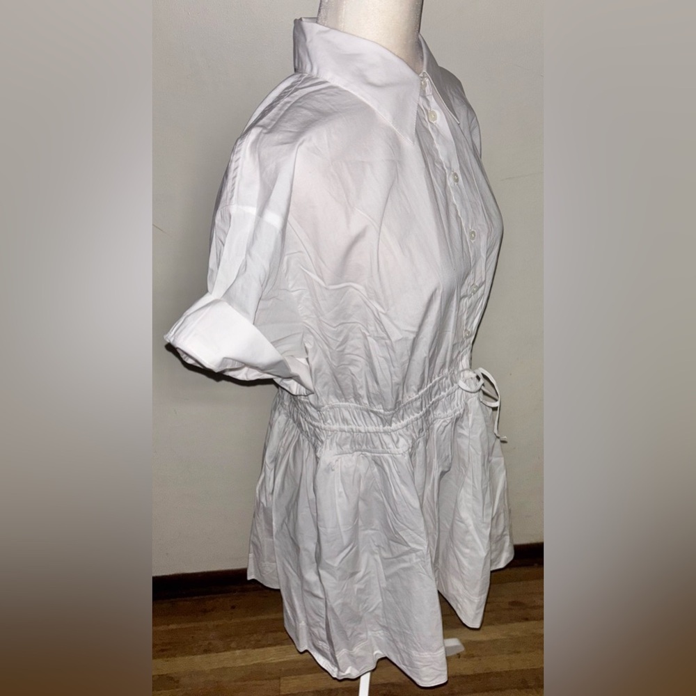NWT J.Crew Elena mini shirtdress cotton poplin 14 White Smocked Preppy Casual - Picture 12 of 15